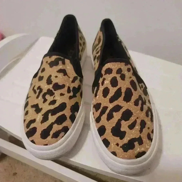 Keds Double Decker tan leopard print slip on sneakers sz 5.5 women's - Picture 5 of 6